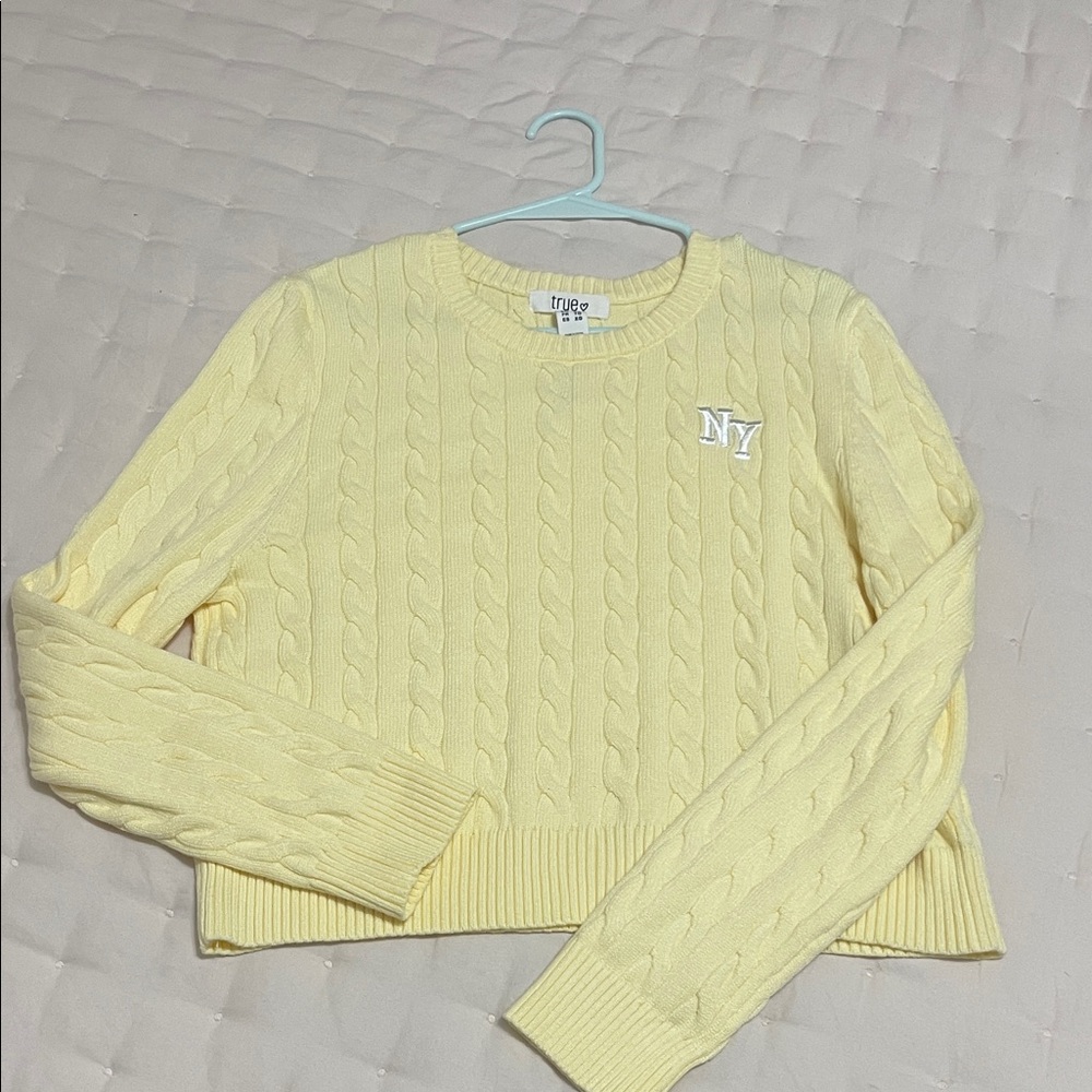 Yellow Cable Knit Sweater